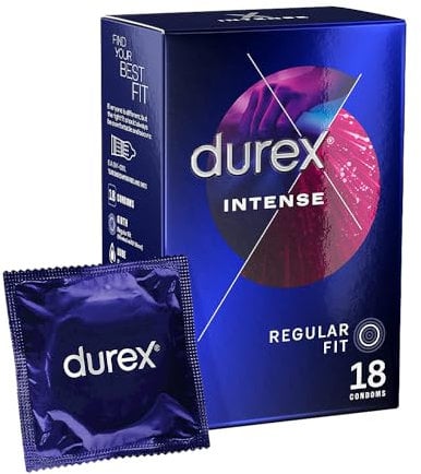 Durex Intense Kondome, 18 Kondome (1 Packung) (Verpackung kann variieren)