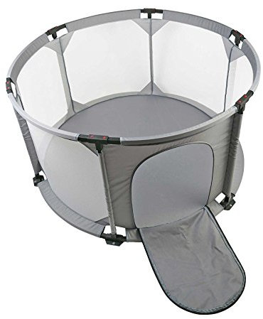 Safetots Deluxe Laufstall aus Stoff, rund, Laufstall für Baby und Kleinkind, Spielhof, atmungsaktives Netzgewebe, Reißverschluss-Tür