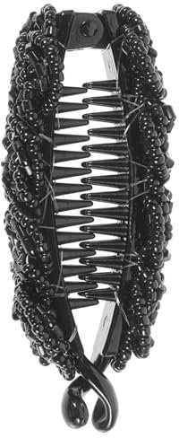 Lurrose Pince à cheveux banane pour queue de cheval Noir