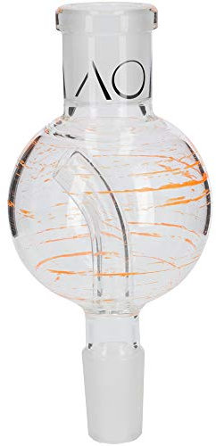 AO® Shisha Molassefänger Kugel 60mm Tiger I Glas-Molassefänger mit edlen Streifenmuster in Orange I Shisha Molassefänger 18/8 Schliff I Shisha Zubehör I Vorkühler-Aufsatz für Wasserpfeife