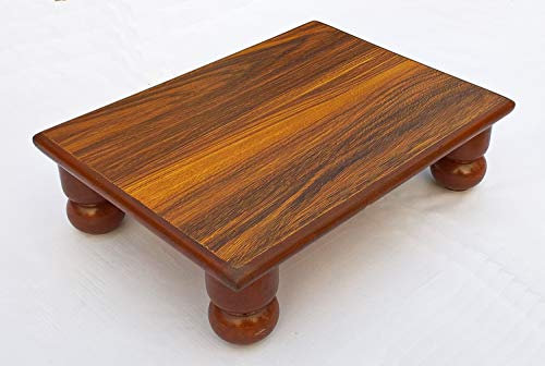 Craftman Puja Patra Mukkali Bajot Patla Manai Palagai Mane Patia Chowki/Taburete pequeño para sentarse para el templo Pooja 18x12