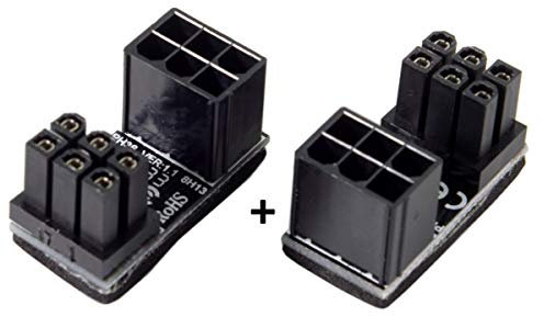 chenyang Lot de 2 adaptateurs ATX 6 broches mâle vers femelle coudé à 180 degrés pour carte graphique GPU