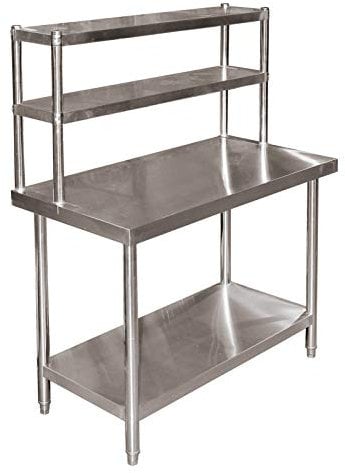Wiltec Tavolo da lavoro acciaio inox 120x60x145cm con ripiano utensili Piano di lavoro gastronomia