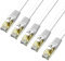 Veetop Cat 7 Lan kabel flach 10Gbps Netzwerkkabel Internet Ethernet Patch mit vergoldetem RJ45 (1m x 5 Stück, Weiß)