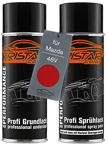 TRISTARcolor Pintura automotriz Set de botes de spray para Mazda 46V Soul Red Crystal Metallic Fondo pintura base aerosol 400 ml