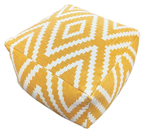 Fußhocker Sitzhocker 55x37x55 cm Pouf Kelim Bodenkissen Peru schwarz Taupe gelb türkis gelb Sitzwürfel