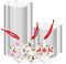 Klares Acryl Weihnachtsschmuck Acryl Weihnachten DIY Tag mit Pfirsich Herzform Blanko Acryl Weihnachtsschmuck mit rotem Band für Weihnachtsbaum Dekoration Tag DIY Handwerk (100, 3 Zoll)
