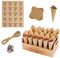 30 Blatt Kraftpapier mit Ständer, Seilen, Aufklebern und Konfetti in verschiedenen Farben, Hochzeits-Kraftkegel-Box-Set mit Blütenblättern, Blumensträußen, Süßigkeiten-Dekorationen für Hochzeiten.