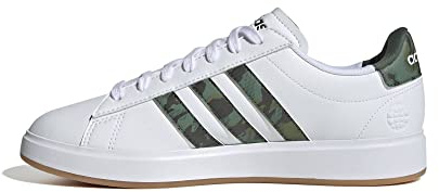 adidas Herren Grand Court 2.0 Sneaker, FTWR White FTWR White Green Oxide, 42 2/3 EU