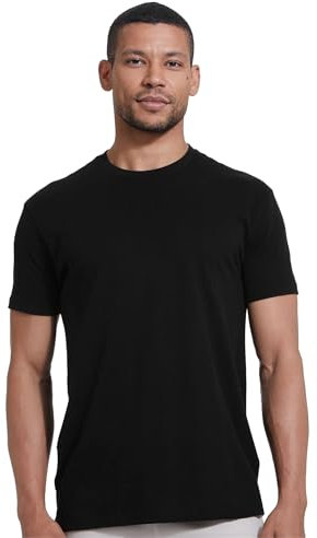 True Classic Herren T-Shirt mit Rundhalsausschnitt und kurzen Ärmeln, Pack of 1, Black, XL