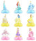 BLLREMIPSUR 9 Pieces Cute Princess Honeycomb Centerpiece, Princess Themed Birthday Party Decorations Kids Birthday Party Cake Dessert Party Supplies Photo Booth Props Party Table Decoration