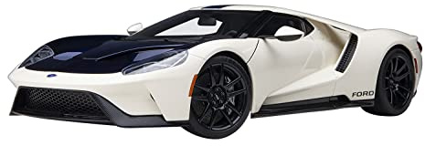AUTOart Druckguss-Modellauto im Maßstab 1:18, kompatibel mit Ford GT 64 Prototype Heritage Edition (2022) in Wimbledon White/Antimatter Blue
