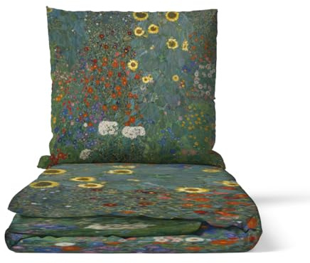fotobar Motivbettwäsche Klimt - Bauerngarten Baumwolle 135 x 200 cm + 80 x 80 cm