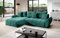 Vigo Velvet Monolith Ecksofa in L-Form 280 cm x 190 cm - Schlafsofa mit Bettkasten - Couch mit Stauraum und Kissen - Sofa mit Schlaffunktion - Ausziehbares Schlafsofa - Farbe: Grün (M-37)