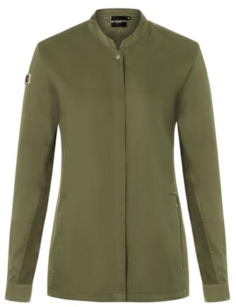Karlowsky Damen Kochjacke Green-Generation Druckknöpfe Modern Fit Polyester/Baumwollmix Oeko-TEX® nachhaltig Moosgrün - Größe 44