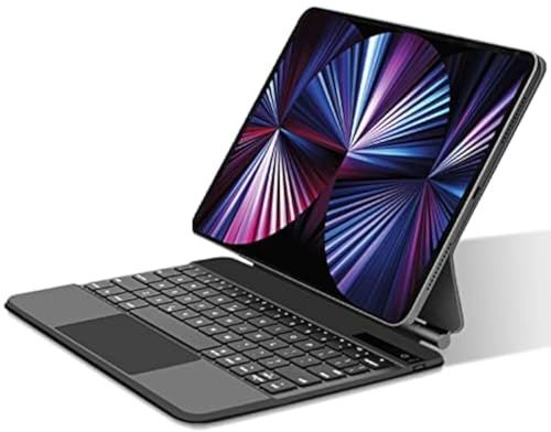 Lecsas Stilvolle Magic Keyboard Hülle für iPad Pro 12.9 2022 mit schwimmendem Magnetständer für iPad Pro 6th Generation 5th 4th 3th Gen 2021 2020 2018 Magic Case, Smart Trackpad & Tastaturfolie,