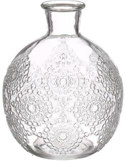 NaDeco Kugelvase Bologna in 12 cm und 17 cm und 6 Farben wählbar | Kugelflasche | Glas Flaschen | kleine Deko Vasen | kleine Deko Flaschen | Tischdeko Vasen, Farbe:Glasklar, Größe:h.12 Ø9.5 cm