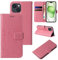 LBH Funda para Apple iPhone 15, diseño de mariposas, flores, función atril, magnética, protección completa, 360 grados, oro rosa