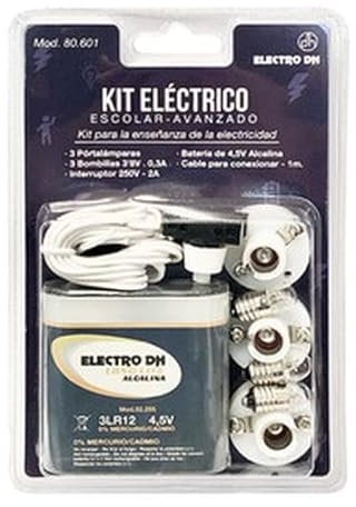 Kit eléctrico escolar avanzado: componentes eléctricos, circuitos, experimentos prácticos, ideal para educación y aprendizaje en tecnología.