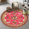 Vintage Rund Teppich Wohnzimmer Boho Orientalischer Rugs Badematte Weiche rutschfest Waschbarer Kurzflor Teppich Verschiedene Größen Für Schlafzimmer Badezimmer Esszimmer Waschküche 140x140cm
