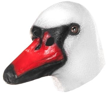 Schwan Maske aus Latex - realistische Tiermaske als Verkleidung für Halloween, Karneval & Motto-Party