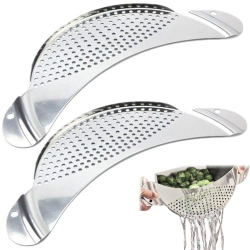 Passoire, Passoir, Passoire en Acier Inoxydable, Passoire Égouttoir Anti-Brûlure, Passoire Pates, Excellent Assistant de Cuisine pour Égoutter les Pâtes, les Légumes et les Fruits, Diamètre 33cm