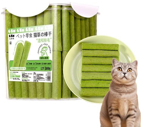 Katzengras Snack, Katzengras Sticks, Katzen Kaustäbchen, Natürlicher Zahnreiniger, Gras Katzen Beißstäbchen Spielzeug, Gefriergetrocknet Snacks Für Katzen Für Die Zahnpflege Und Haarknäuel Entfernen