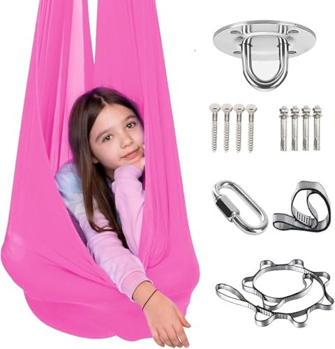 DTREEL Sensorische Ganzkörpersocken, Yogatuch Zum Aufhängen, Sensorische Vertikaltuch, Sensorische Ganzkörper Socken Für Autismus, Hängesessel Nestschaukel Mit Zubehör(E)