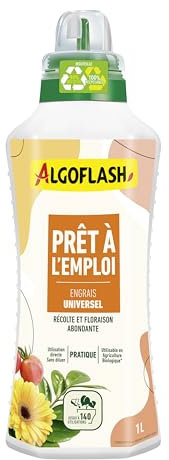 Algoflash Engrais Liquide Universel, Prêt à l'emploi, Utilisable en Agriculture Biologique - 1 L, Marron
