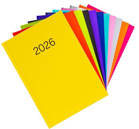 evelay Terminplaner 2026, A5, Wochenansicht, ganzes Jahr, Büro, Organizer, Planer, Hardcover, Tagebücher, Gelb