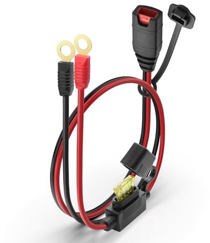 YAODHAOD Wire Harness Compatible with NOCO(R) GC008 X-Connect, 16 AWG M6 (1/4in) XL Eyelet Terminal Connector,Smart Battery Chargers Extension Eyelet Terminal Accessory (2PCS) (M6, 1PCS)