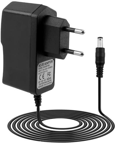 9V 1A Fuente de Alimentación para Pedal de Guitarra, Adaptador de Fuente para Behringer/JOYO/Casio Keyboard/Zoon MS-70CDR, Centro Negativo Manguito Positivo, Corriente Cargador para Pedal de Efectos