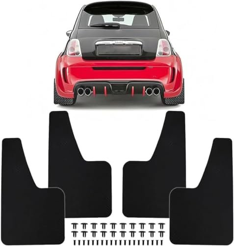 HHUIYUYY 4 Pezzi per Fiat 500 500C 500L 500X 500e Abarth 595 695, Paraspruzzi Paraspruzzi Parafango Anteriore e Posteriore, Parafanghi Copertura Parafango Paraschizzi Fender.
