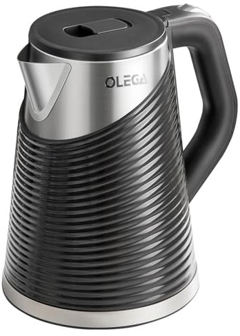 OLEGA Wasserkocher für kochendes Wasser, 1800 W, schnell kochender Heißwasserkessel, 1,8 l tragbarer Wasserkocher, teekocher elektrisch Teekessel, BPA frei, Energiesparend, Sicheres Design