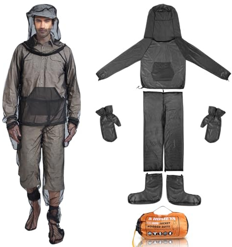 RoamRider Moskitoanzug – Ganzkörper Käferjacke, Hose, Handschuhe & Socken – Outdoor Insektenschutz für Gartenarbeit, Angeln, Wandern