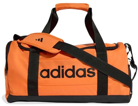 adidas Unisex Essentials Linear Duffel Bag, Pure Orange/Black, One Size