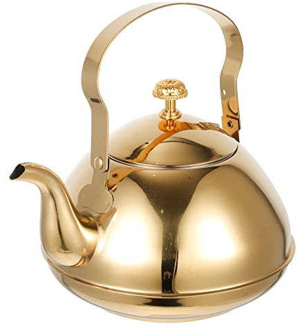 Alipis Teekannensiebe Aus Verdicktem Edelstahl Mit Teesieb Teekessel Großes Wasser Kleine Teekannen Edelstahl Heimteekanne Haushaltsteekanne Teestube Zubehör Golden