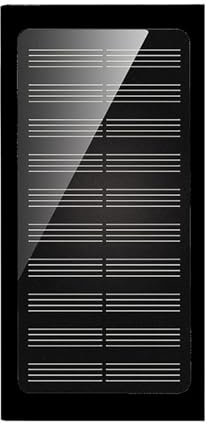 KHUKHU Batteria esterna solare 20000 mAh, doppia porta USB, caricatore portatile con luci LED, batteria di emergenza fine per campeggio e smartphone