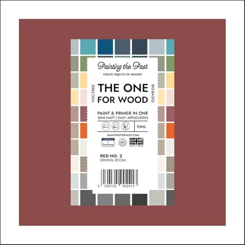 The One for Wood Paint & Primer 10ml (Sample) Red No. 2 Dining Room | Semi Matt Finish, Bio-Based & VOC-Free Formula for Wooden Furniture & Surfaces | Durable & Easy Indoor Home Decorating
