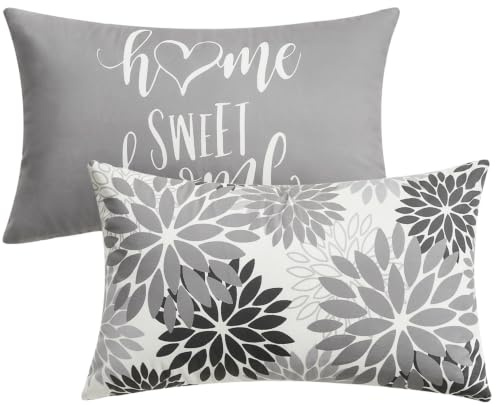 Dahlien Geometrisch Kissenbezüge 30x50 Grau Modern Sofa Zierkissenbezug Samt Soft Blumenkissen Zierkissenbezüge Bunte Kissen für Sofa Schlafzimmer Wohnzimmer Sofakissen Polsterbezug Dekoration