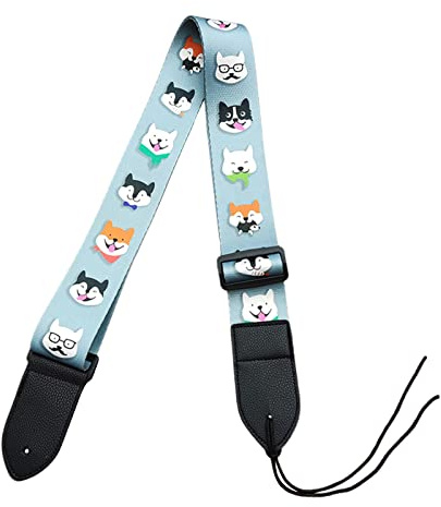 Xanorrg Bedruckter Gitarrengurt Verstellbarer Schultergurt Für Erwachsene Und Kinder Für Bass Ukulele E Gitarren Verstellbarer Bedruckter Bass Ukulele Gürtel