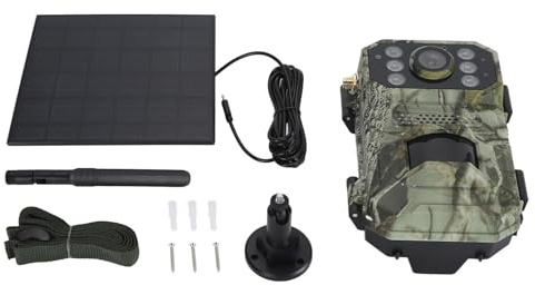 Marhynchus 4K Wildkamera, 14 MP, 4G LTE Wildkamera mit 120° Weitwinkel-Bewegungserkennung, Solar-Ladepanel für Überwachung