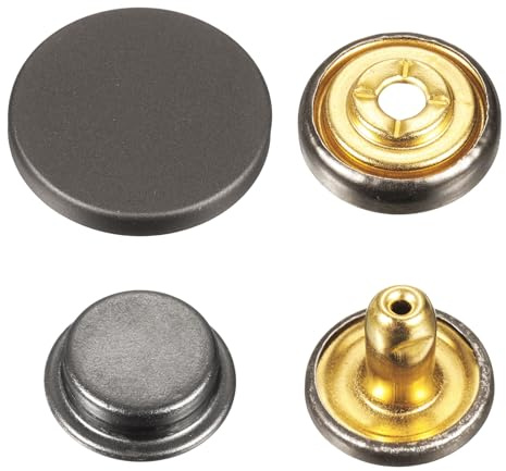 QUARKZMAN 30 Set 20mm Druckknopf Metall Druckknöpfe Legierung Aufnähen für DIY Handwerk Mäntel Leder Marine Boot Segeltuch Dunkel Kleidung (Schwarz)