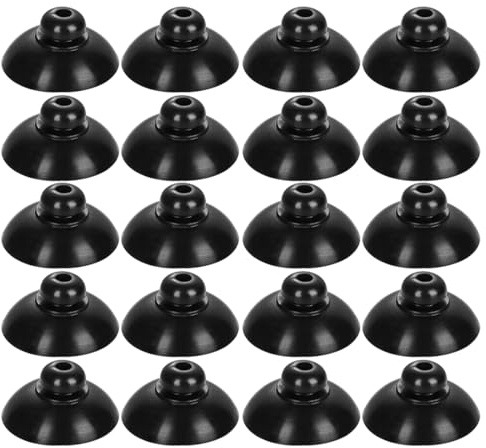 UIEXEA Ventosas para Acuario 28mm Negras Set de 20 Unidades Goma Flexible para Bomba, Calentador