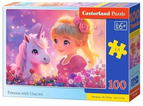 Castorland Puzzle Prinzessin Einhorn 100 Teile Kinderpuzzle