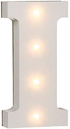 Out of the Blue 57/6082 - Holz Buchstabe I beleuchtet mit 4 LED Lichtern, batteriebetrieben, ca. 16 cm