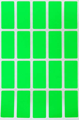 Sticker Neon Grün 40 mm x 19 mm Etiketten - 4 cm x 1,9 cm viereckige Aufkleber 300 Stück von Royal Green