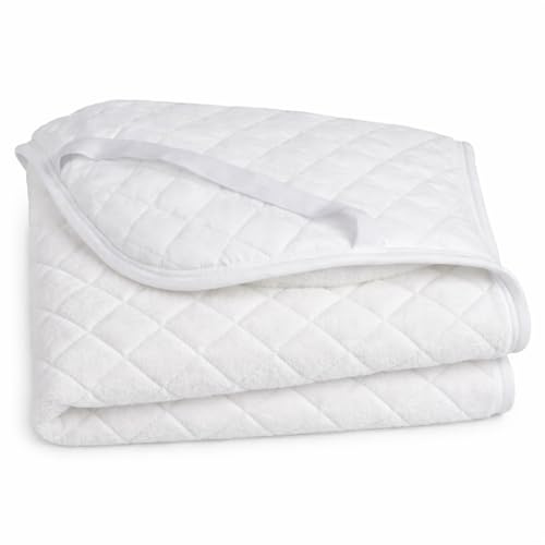 Cot Mattress Topper Protector in Cosy Fleece for Extra Comfort and Warmth - 120 x 60 cm - Reverse Side in Quality Quilting with Corner Straps - Made in Portugal Beige