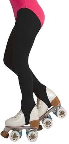 CALZITALY Mädchen Rollschuh und Eiskunstlauf Strumpfhose mit Steg, Schwarz, Hautfarbe, Karamell, 6-12 Jahre, 70 DEN, Made in Italy (DE/NL/SE/PL, Alter, 8 Jahre, Regular, Schwarz)