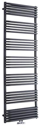 Milano Bow Anthracite D Bar Middle Connection Heated Towel Rail - 1800mm x 600mm